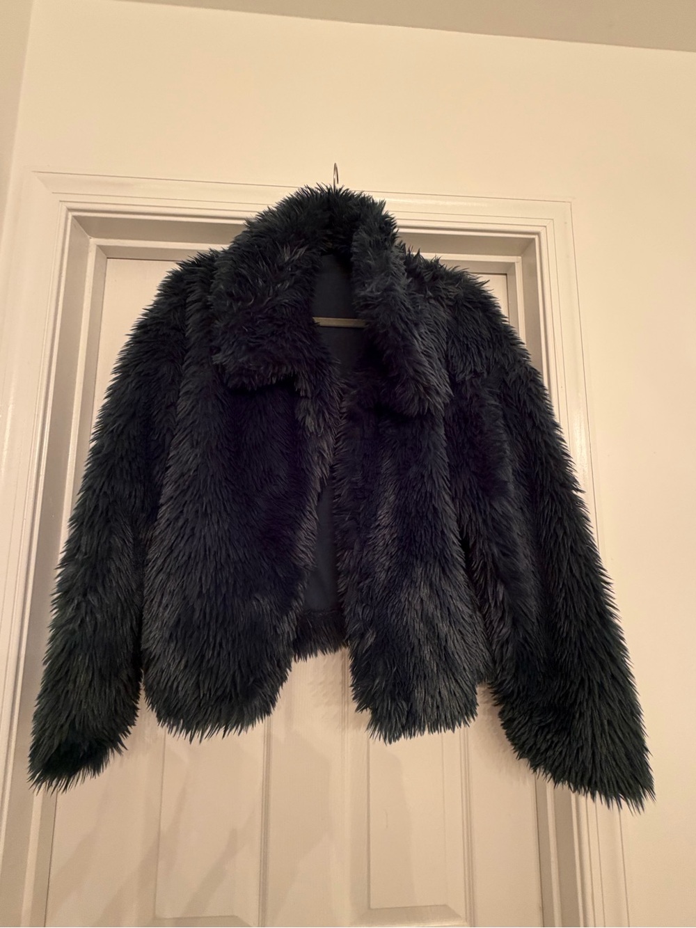 Emerald Green Faux Fur Jacket - Women's Cozy Short Coat
